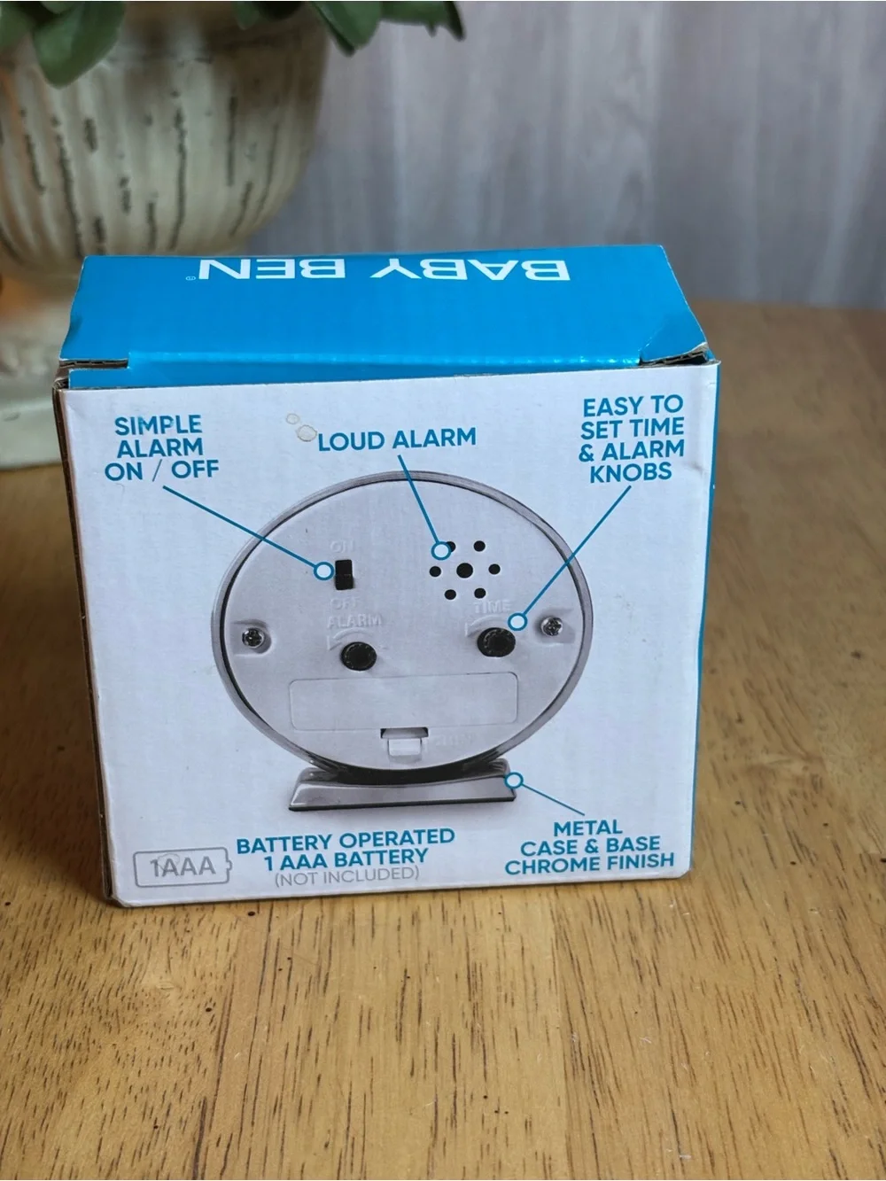 Vintage Westclox Baby Ben Classic Analog Alarm Clock Chrome Finish